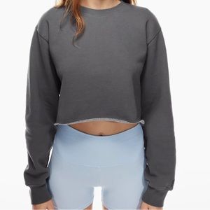 Aritzia Tna Cozy Fleece Perfect Cropped Sweatshirt